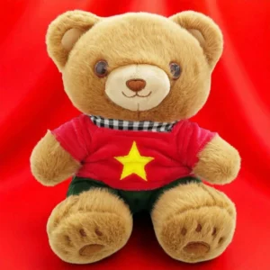 Gấu Bông Yêu Nước Áo Quốc Kỳ - 20cm - Màu Nâu