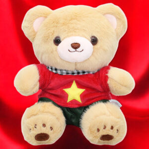 Gấu Bông Yêu Nước Áo Quốc Kỳ - 20cm - Màu Be