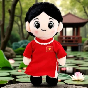 Gấu Bông Đồng Chí Hậu Phương - 25cm - Áo Đỏ