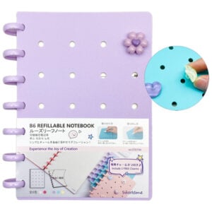 Sổ Tay Trang Trí B6 - 160 Trang Kèm Charm - Giấy Tách Rời - Sworld ST6194-PE - Purple