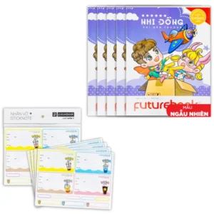 Combo Học Tập Futurebook Nhi Đồng Vui Đến Trường: 5 Tập A5 4 Ô Ly 96 Trang 120gsm + 20 Nhãn Vở + 40 Sticker Boba Time
