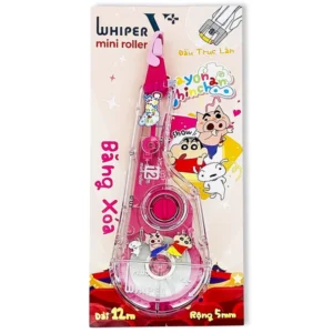 Băng Xóa Whiper V+ Mini Roller Shinchan - 5 mm x 12 m - Plus 100-V065 - Màu Hồng