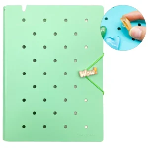 Sổ Còng Trang Trí A5 Bìa Cứng - 80 Trang - 6 Lỗ Charm Dây Tone Pastel - Sworld ST6191-GR - Green