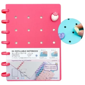 Sổ Tay Trang Trí B6 - 160 Trang Kèm Charm - Giấy Tách Rời - Sworld ST6194-RD - Red