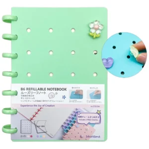 Sổ Tay Trang Trí B6 - 160 Trang Kèm Charm - Giấy Tách Rời - Sworld ST6194-GR - Green